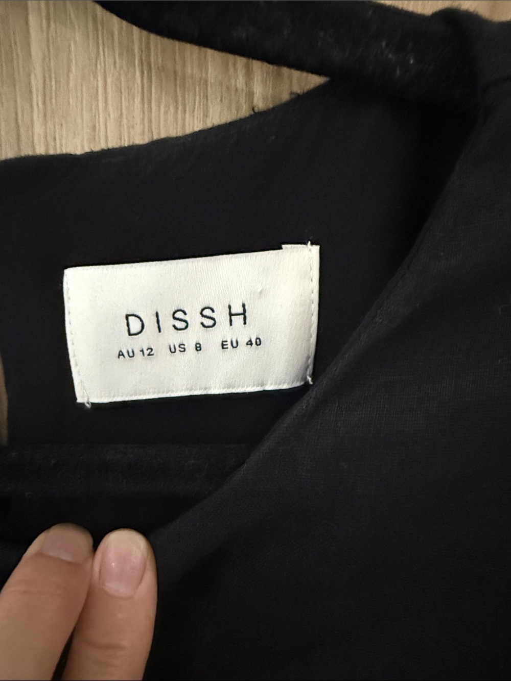 DISSH Black Drawstring Cropped Blouse-Linen - Picture 2 of 9